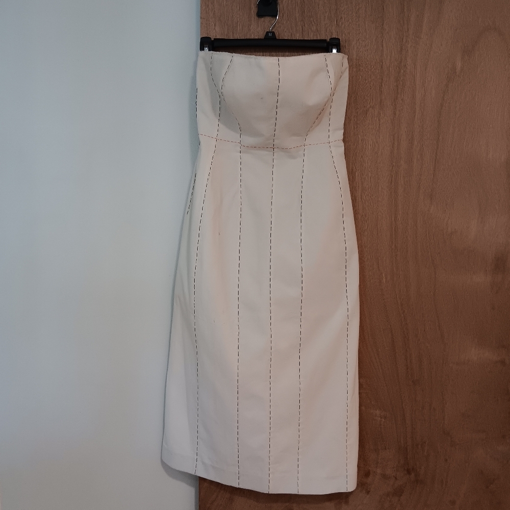 Yohji Yamamoto Strapless Sheath Dress Midi Size 4 Zip back